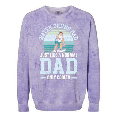 Water Skiing Dad Just Like A Normal Dad Only Cooler Gift Colorblast Crewneck Sweatshirt