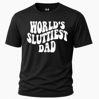 WorldS Sluttiest Dad Fathers Day Cooling Performance Crew T-Shirt