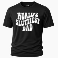 WorldS Sluttiest Dad Fathers Day Cooling Performance Crew T-Shirt