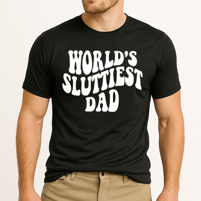 WorldS Sluttiest Dad Fathers Day Cooling Performance Crew T-Shirt