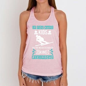 Wintersports Ski Dad Parents Skiing Gift Women's Knotted Racerback Tank