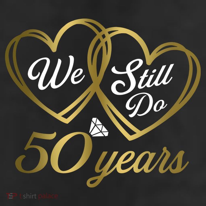 We Still Do 50 Years 50th Wedding Anniversary 7 Panel Mesh Trucker Snapback Hat
