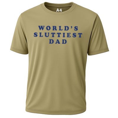 Worlds Sluttiest Dad Funny Fathers Day For Daddy Father Dad Gift Performance Shirt