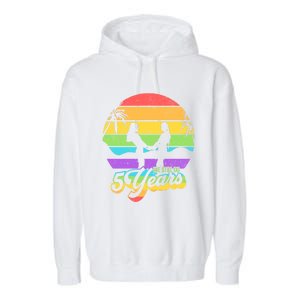 We Still Do 5 Years Gift Lesbian Wedding Anniversary Gift Garment-Dyed Fleece Hoodie