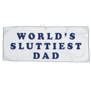 World's Sluttiest Dad Large Microfiber Waffle Golf Towel