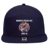 Women Strike Day June 24th Equality Feminist 7 Panel Mesh Trucker Snapback Hat