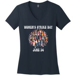 Women Strike Day June 24th Equality Feminist Women's V-Neck T-Shirt