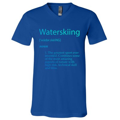 Water Skiing Definition Waterskiing Accessories Gift Great Gift V-Neck T-Shirt