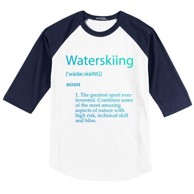 Water Skiing Definition Waterskiing Accessories Gift Great Gift Baseball Sleeve Shirt