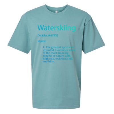 Water Skiing Definition Waterskiing Accessories Gift Great Gift Sueded Cloud Jersey T-Shirt