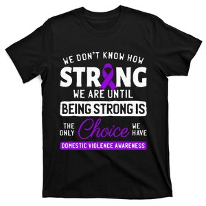 Warrior Survivor Domestic Violence Awareness Purple Ribbon T-Shirt