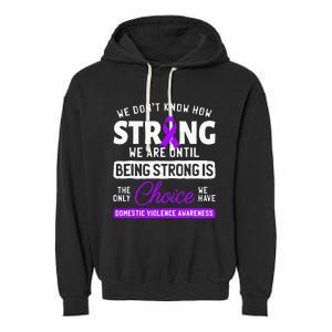 Warrior Survivor Domestic Violence Awareness Purple Ribbon Garment-Dyed Fleece Hoodie