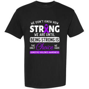 Warrior Survivor Domestic Violence Awareness Purple Ribbon Garment-Dyed Heavyweight T-Shirt