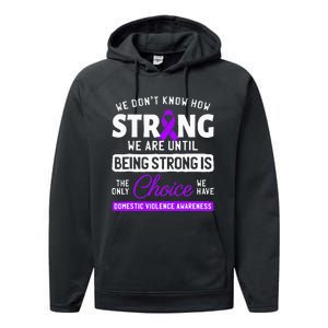 Warrior Survivor Domestic Violence Awareness Purple Ribbon Performance Fleece Hoodie