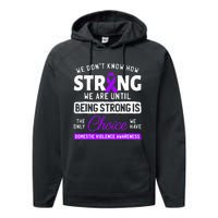 Warrior Survivor Domestic Violence Awareness Purple Ribbon Performance Fleece Hoodie