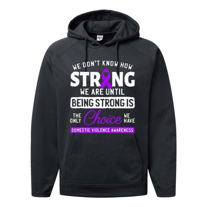 Warrior Survivor Domestic Violence Awareness Purple Ribbon Performance Fleece Hoodie