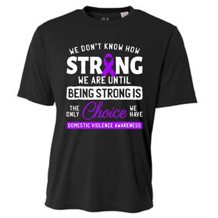 Warrior Survivor Domestic Violence Awareness Purple Ribbon Cooling Performance Crew T-Shirt