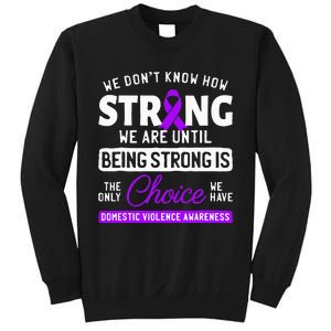 Warrior Survivor Domestic Violence Awareness Purple Ribbon Sweatshirt