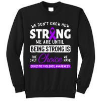 Warrior Survivor Domestic Violence Awareness Purple Ribbon Sweatshirt