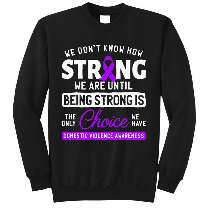 Warrior Survivor Domestic Violence Awareness Purple Ribbon Sweatshirt