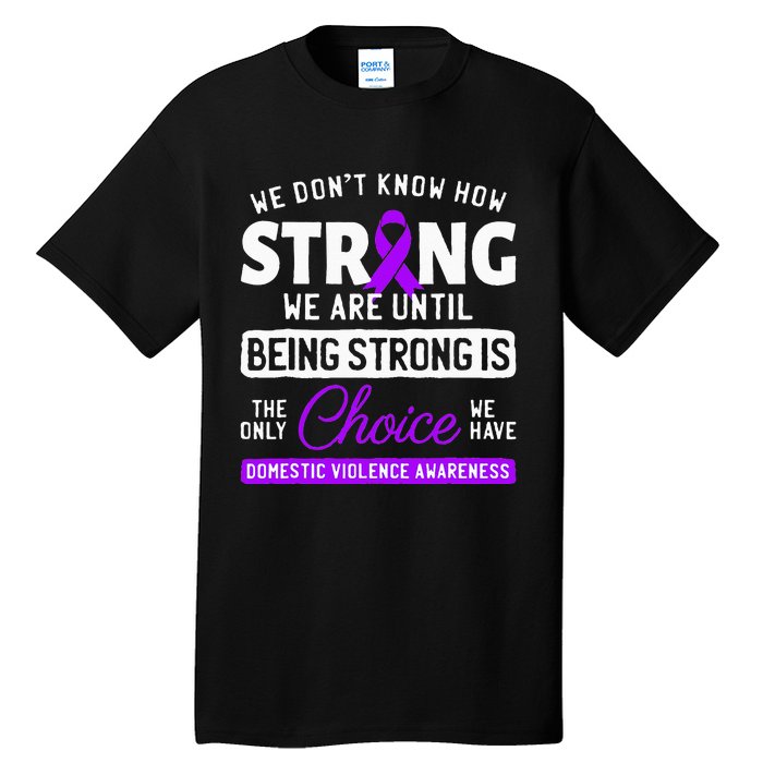 Warrior Survivor Domestic Violence Awareness Purple Ribbon Tall T-Shirt