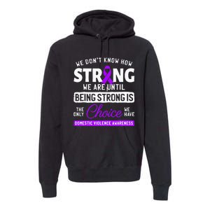 Warrior Survivor Domestic Violence Awareness Purple Ribbon Premium Hoodie