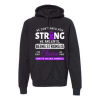 Warrior Survivor Domestic Violence Awareness Purple Ribbon Premium Hoodie