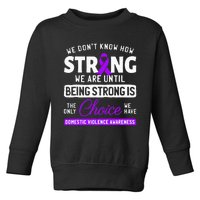 Warrior Survivor Domestic Violence Awareness Purple Ribbon Toddler Sweatshirt