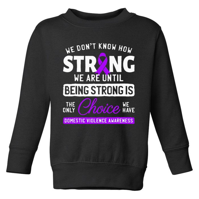 Warrior Survivor Domestic Violence Awareness Purple Ribbon Toddler Sweatshirt