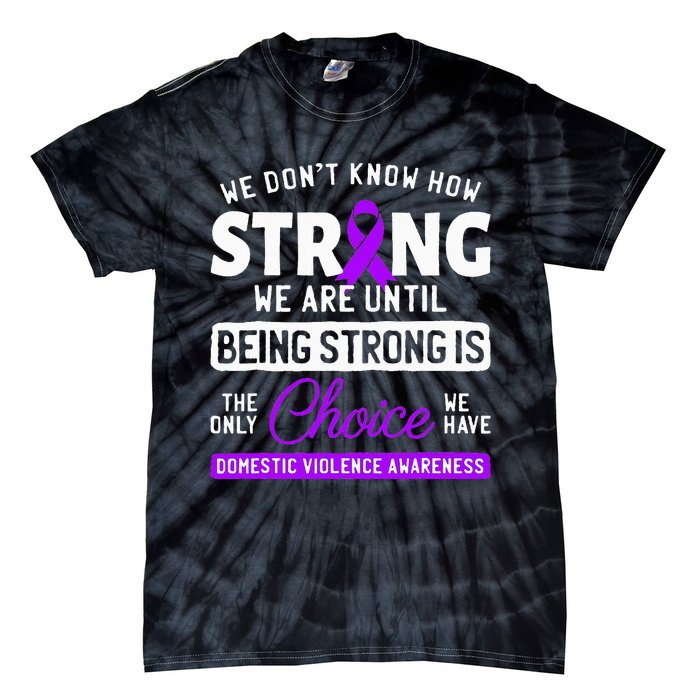 Warrior Survivor Domestic Violence Awareness Purple Ribbon Tie-Dye T-Shirt