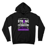 Warrior Survivor Domestic Violence Awareness Purple Ribbon Tall Hoodie