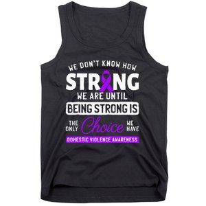 Warrior Survivor Domestic Violence Awareness Purple Ribbon Tank Top