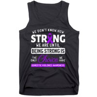 Warrior Survivor Domestic Violence Awareness Purple Ribbon Tank Top