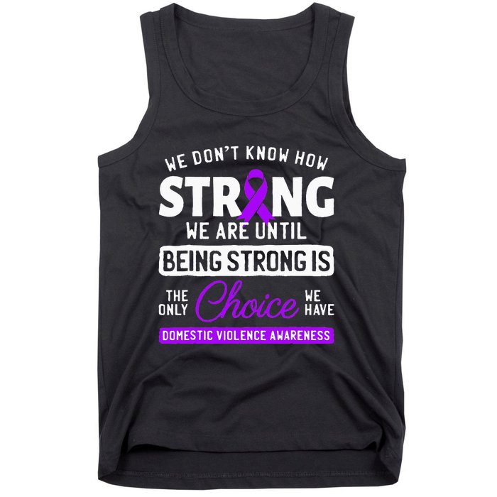 Warrior Survivor Domestic Violence Awareness Purple Ribbon Tank Top