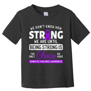 Warrior Survivor Domestic Violence Awareness Purple Ribbon Toddler T-Shirt