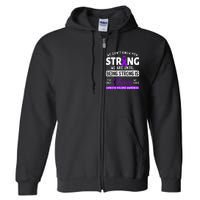 Warrior Survivor Domestic Violence Awareness Purple Ribbon Full Zip Hoodie