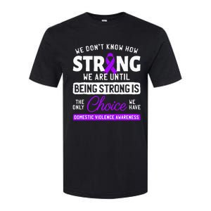 Warrior Survivor Domestic Violence Awareness Purple Ribbon Softstyle CVC T-Shirt