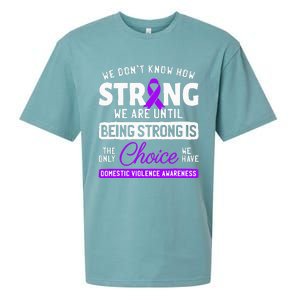 Warrior Survivor Domestic Violence Awareness Purple Ribbon Sueded Cloud Jersey T-Shirt