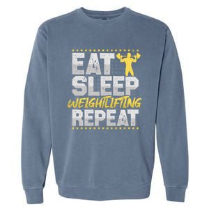 Weight Sports Eat Sleep Repeat Gym Hobby Weight Sports Meaningful Gift Garment-Dyed Sweatshirt