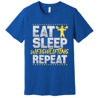 Weight Sports Eat Sleep Repeat Gym Hobby Weight Sports Meaningful Gift Premium T-Shirt