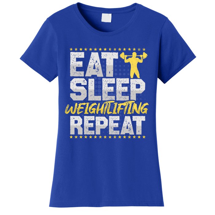 Weight Sports Eat Sleep Repeat Gym Hobby Weight Sports Meaningful Gift Women's T-Shirt