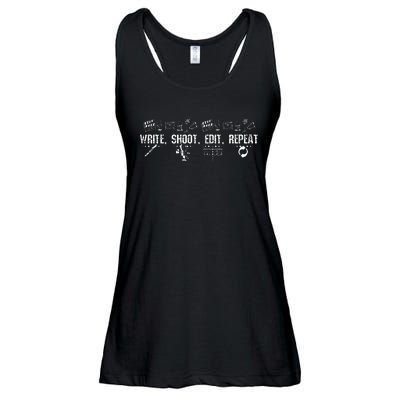 Write Shoot Edit Repeat Filmmaker Ladies Essential Flowy Tank