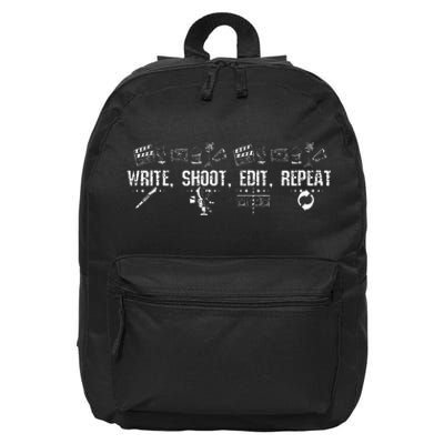 Write Shoot Edit Repeat Filmmaker 16 in Basic Backpack