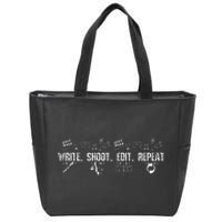 Write Shoot Edit Repeat Filmmaker Zip Tote Bag