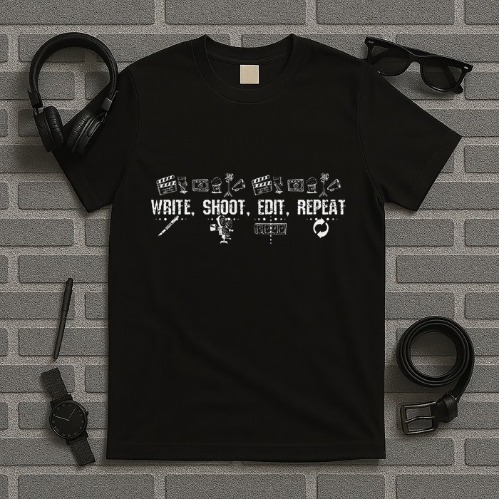 Write Shoot Edit Repeat Filmmaker T-Shirt