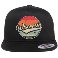 Wisconsin State Est 1849 Retro Vintage Flatbill Hat