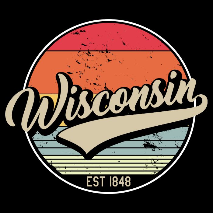 Wisconsin State Est 1849 Retro Vintage Flatbill Hat