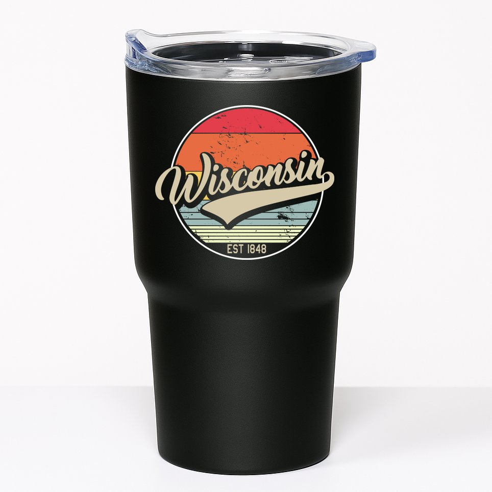 Wisconsin State Est 1849 Retro Vintage Tumbler