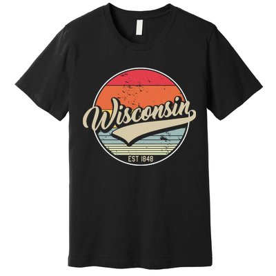 Wisconsin State Est 1849 Retro Vintage Premium T-Shirt