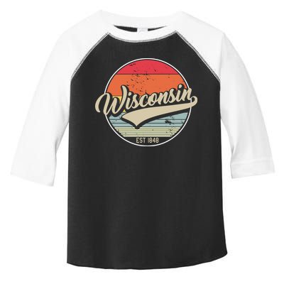 Wisconsin State Est 1849 Retro Vintage Toddler Fine Jersey T-Shirt